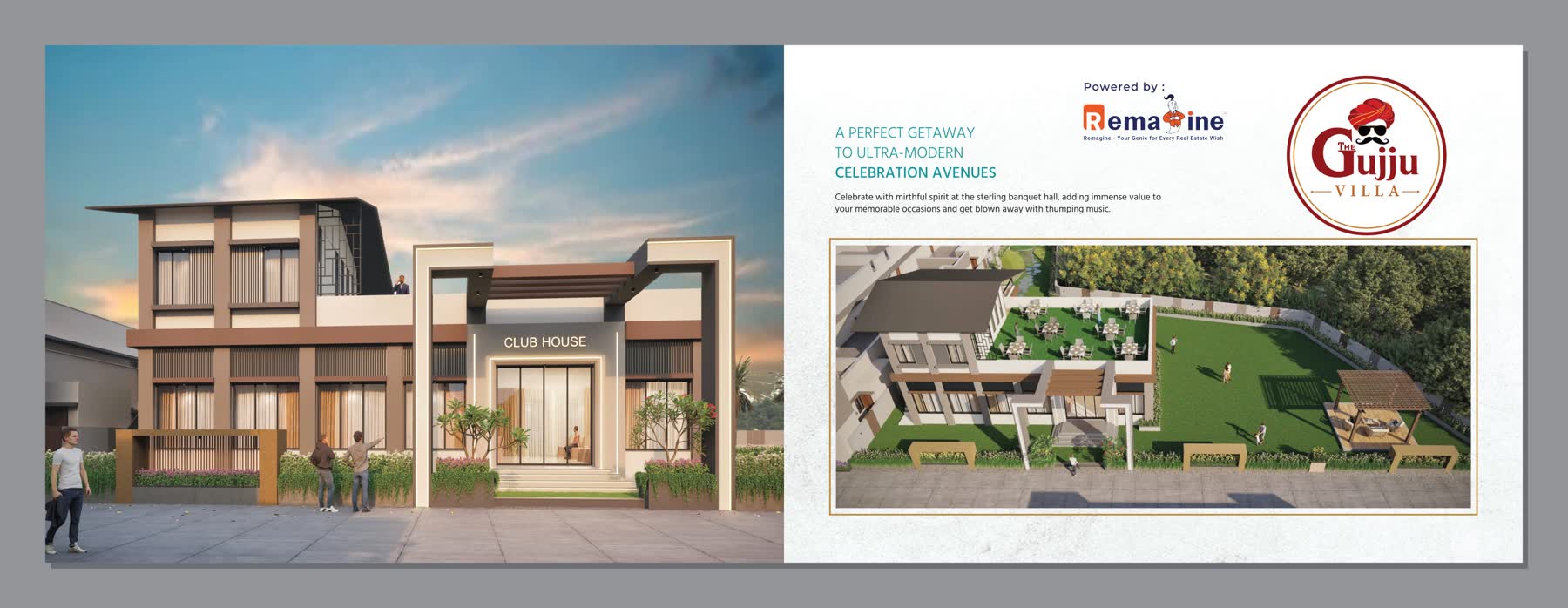Clubhouse, banquet hall & party lawn