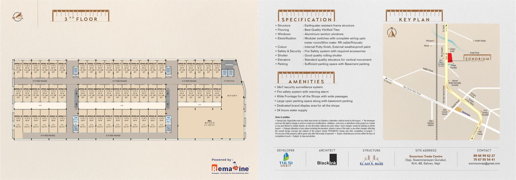 3rd floor office layout with lifts & common services